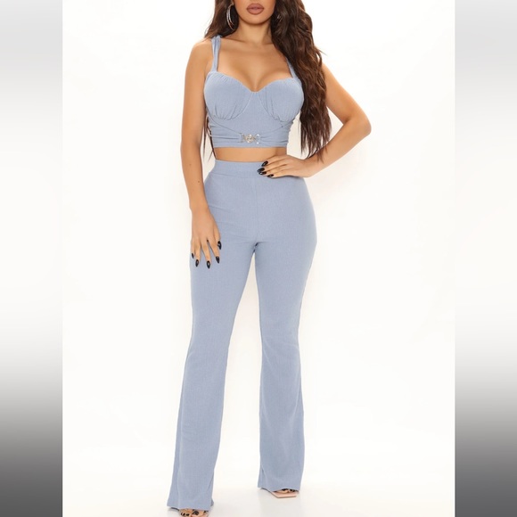 NWT Matching Set - Light Blue Top and Pants Size Small - Picture 2 of 6